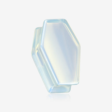 A Pair of Opalite Stone Casket Double Flared Plug